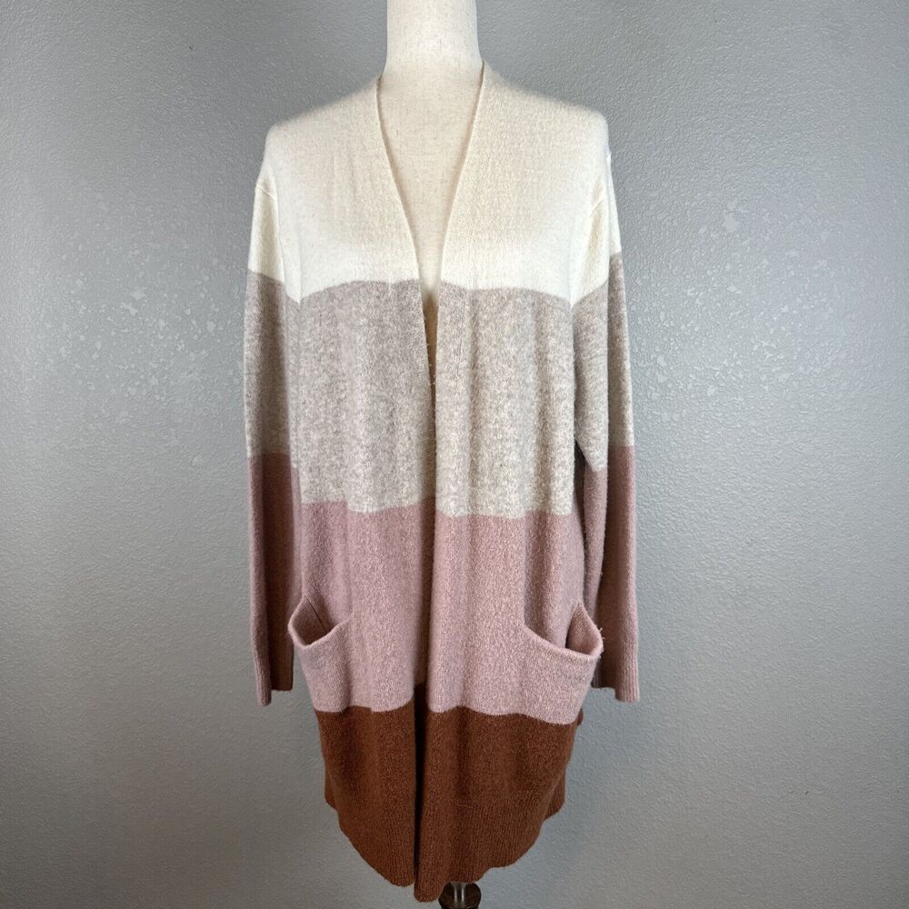 Madewell Womens Ryder‎ Stripe Cardigan Sweater L Large Multicolor Merino Alpaca